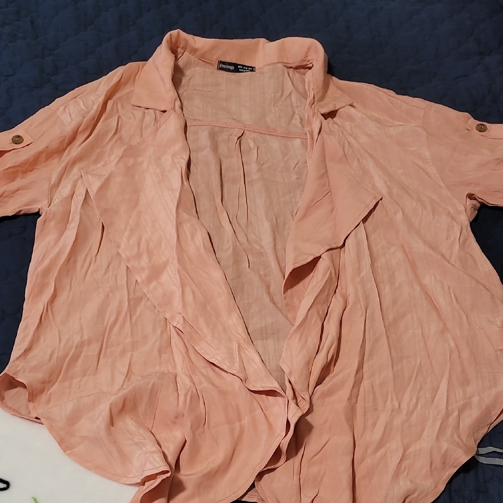 Women's Salmon Button-Up Top